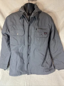 Dickies Jacke Hoodie Mantel Gr. Large grau gesteppt gefüttert Arbeits Druckknopfjacke - Bild 1 von 6