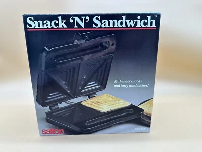 Salton- Snack 'N' Sandwich Maker NOS dusty, original box NOS SA4BLK - Image 1 of 4