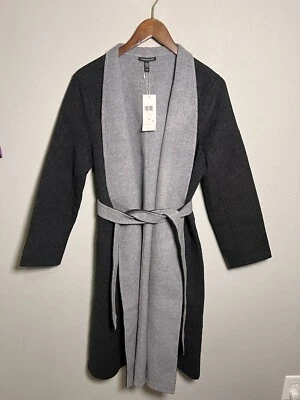 NEW EILEEN FISHER WOOL & CASHMERE COAT IN CHARCOAL/MOON COLOR PS/ PP -$788 - Image 1 of 4