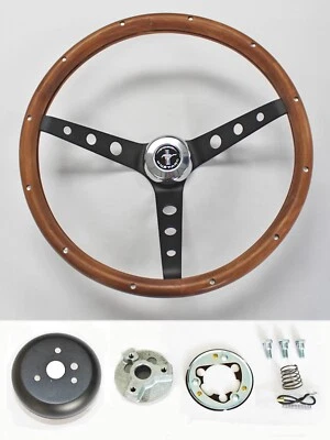 Volante Galaxie Torino Maverick Pinto LTD Grant Wood 15" radios negros Foto 1 de 4