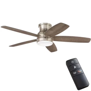 Ceiling Fan w/ LED Light Kit and Remote Control, 52 in., 5-Blade, Brushed Nickel - Picture 1 of 12