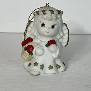Vintage Ceramic Christmas Angel Ornament Bell Christmas Tree Decor 3" Figure - Picture 1 of 10