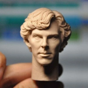 Cabeza esculturada Benedict Cumberbatch 1:6 sin pintar para figura de juguete de cuerpo de 12"" - Imagen 1 de 3