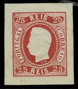 PORTUGAL D. Luis Fita Curva 25r Carmine Imperf 1905 REPRINT   [Sct #20R] - Picture 1 of 2
