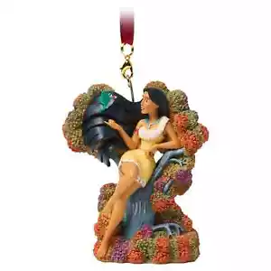 Disney Pocahontas & Flit On A Tree With Autumn Leaves Sketchbook Ornament In Box - Picture 1 of 3