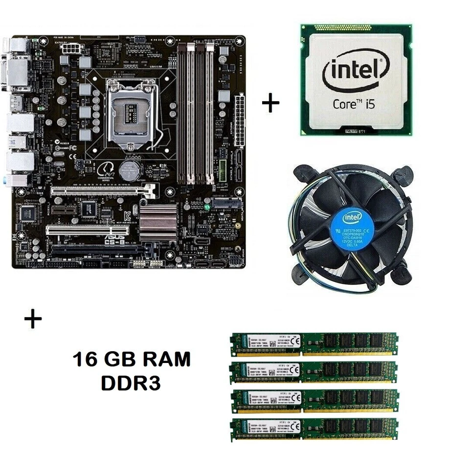Kit Asus Scheda Madre socket lga 1150 cpu processore Intel quad i5 4570 16gb ram - Immagine 1 di 3