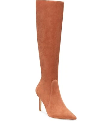 $850 Stuart Weitzman Stuart 85 hasta la rodilla punta cremallera bota gamuza 9 (pa15) Foto 1 de 4
