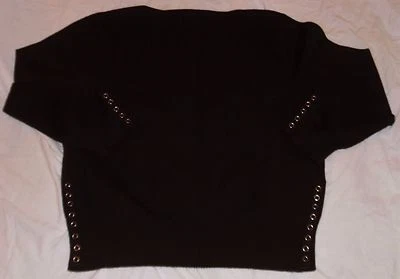 MUJER WILLI SMITH XL MARRÓN MEZCLA DE RAYÓN GRUESO PUNTO SUÉTER DETALLES A PRESIÓN CÁLIDO Foto 1 de 4