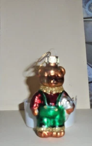 Vintage Ornament Baby Bear Desk Shelf Christmas Gift Glass Figurine Fable Story - Picture 1 of 3