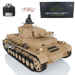2.4G Henglong 1/16 7.0 Plastic German Panzer IV F 3858 RTR RC Tank 360°Turret - Picture 1 of 12