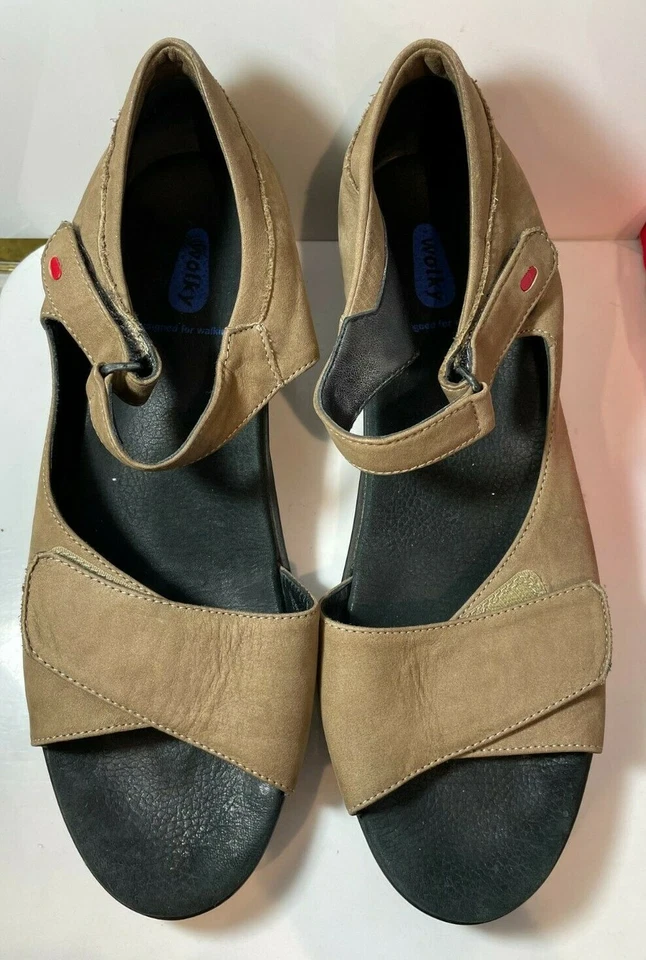 Wolky Womens Suede Beige Strap Open Toe Comfort Walking Shoes Sandals Size 41 - Image 1 of 4
