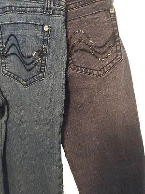 FUBU The Collection Pantalones de Jean Jóvenes Niñas Talla 14 Denim Informal Lote de 2 Foto 1 de 4