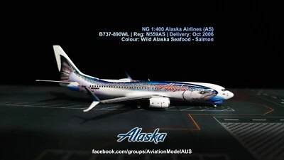 NG 1:400 Alaska Airlines (AS) B737-800WL N559AS (mariscos salvajes de Alaska - salmón) Foto 1 de 4