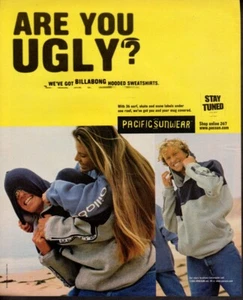 Vintage print ad advertisement Fashion Men Billabong hoodie Are You Ugly 1999 - Picture 1 of 1
