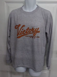 Victory Motorcycles USA Mens Size M Vapor Apparel Gray T-Shirt ~ Bemidji Minn. - Picture 1 of 4