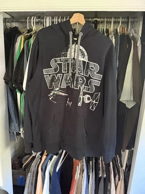 Sudadera con Capucha Negra Para Hombre Vintage Star Wars Cremallera Talla XXL RARA Excelente Estado Foto 1 de 3