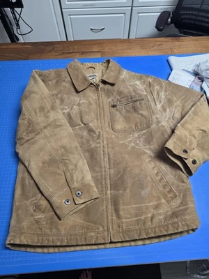 Abrigo de lona LL Bean Katahdin Iron Works chaqueta encerada forrada en lana tostada talla XL Foto 1 de 4