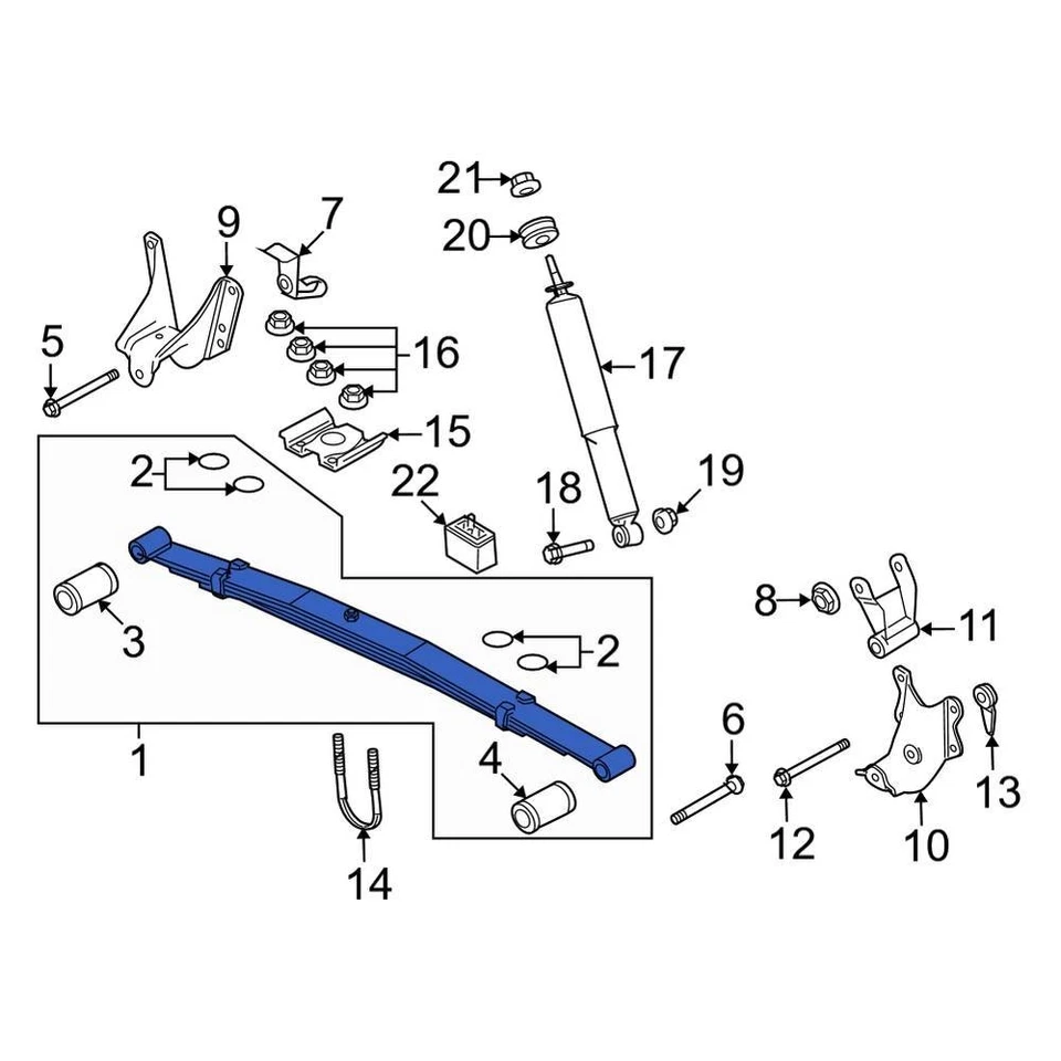 For Ford E-450 Super Duty 2015-2021 Ford 8C2Z5560W Rear Leaf Spring Assembly Foto 1 de 1