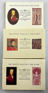 1988, 1989 & 1990 Holey Dollar & Dump Perth Mint 99.9% Silver 3.75oz Set - Imagen 1 de 9