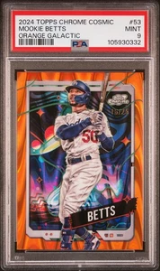 2024 Topps Chrome Cosmic Mookie Betts #53 Orange Galactic 16/25 PSA 9 - Imagen 1 de 2
