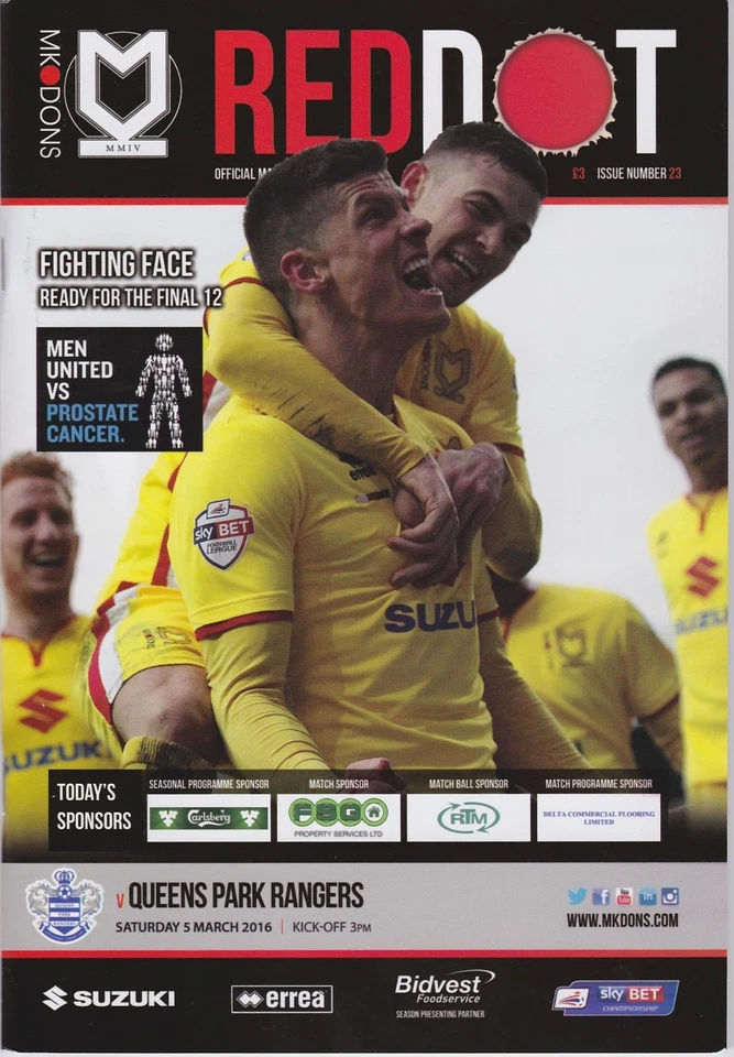 MK Dons v QPR. Season 2015/16. Ref: A3Y 8271 NM (1)c - Image 1 of 1