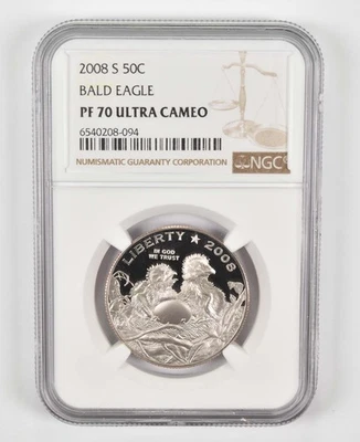 2008-S Commemorative Half Dollar Bald Eagle PF70 NGC Brown Label *9869 - Image 1 of 4