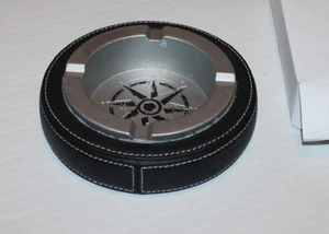Marlboro Unlimited Vintage Ashtray 1990's Aluminum Compass Leather Base New - Picture 1 of 3