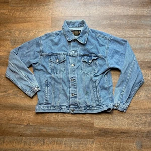 Giacca uomo vintage Harley Davidson jeans denim ricamato taglia media - Foto 1 di 10