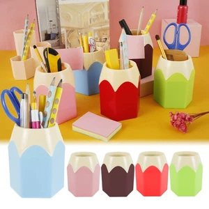 Pencil Shape Desk Tidy Organisers Pen Holder Desk Organiser with Sticky stTOj - Picture 1 of 7