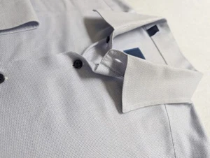 David Donahue Dress Shirt Mens Sz 16 34/35 Cotton Texured Purple Button Down - Picture 1 of 6