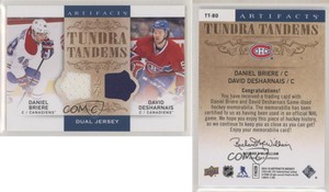 2014-15 Artifacts Tundra Tandems Blue Dual Jersey Daniel Briere David Desharnais