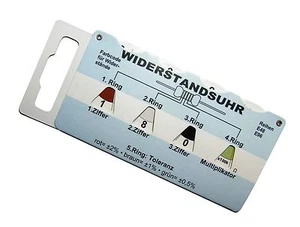 Widerstandsuhr VITROMETER Farbcode für Widerstand Reihen E6-E12 E24 E48 E96 Ohm - Picture 1 of 3