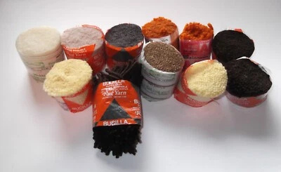 Lote de 11 alfombras Bucillia gancho gancho hilo naranja negro amarillo precortadas ACRÍLICAS Foto 1 de 2