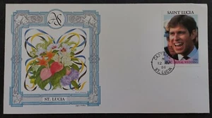 1986 St Lucia Royal Wedding FDC ties 80c Stamp cd Castries, St Lucia - Picture 1 of 2