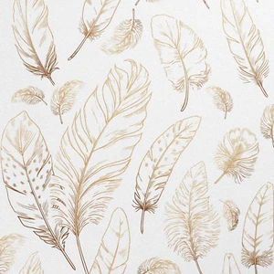 White Peel and Stick Wallpaper 17.7"X480" Feather Wallpaper Removable Modern - Picture 1 of 12
