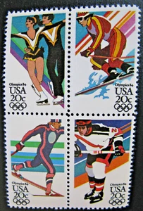 US Stamps, Scott #2067-70 Winter Olympic Games 20c block of 4 1984 M/NH - Picture 1 of 1