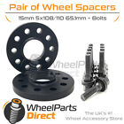 Wheel Spacers (2) & Bolts 15mm for Opel Zafira Life 19-20 On Original Wheels