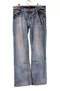 Women's Cowgirl Up denim jeans size 12 medium wash boot leg medium rise - Picture 1 of 8