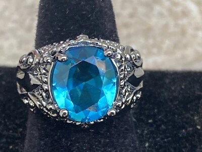 Joyería Mujer Auqua Circonita cúbica y Anillo Relleno de Plata Sólida Talla 6 Foto 1 de 4