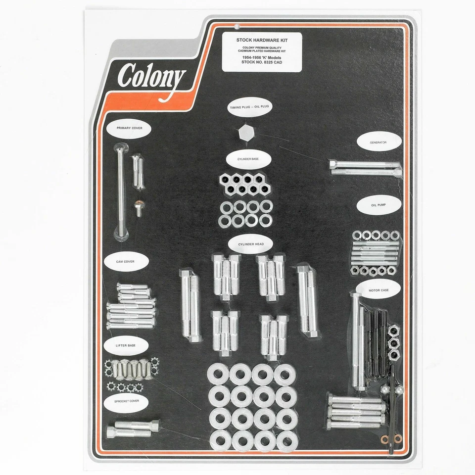 KIT DE HARDWARE DE STOCK (Cad) Se adapta a: Harley K / KH / KR Modelos 1954-56. . 8325 CAD Foto 1 de 2