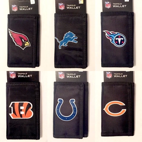 Team Licensed Black Durable Canvas Trifold Tri-Fold Wallet - New Cover