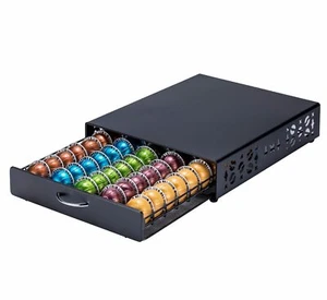 Nespresso Pod Holder Vertuo Pod Storage Drawer Black Metal Coffee Pod Holder For - Picture 1 of 7