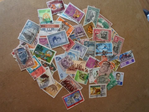 Collection lot 60 different stamps of Ceylon / Sri Lanka Cover