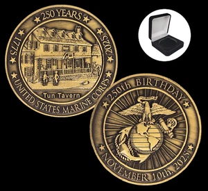 Qty TWO w/box 2025 United States Marine Corps Challenge Coin 250th anniversary - Picture 1 of 1