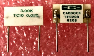 QTY 4 CADDOCK TF020R 3.9KΩ /0.01%/0.33W PRECISION RADIAL THICK FILM RESISTOR NOS - Picture 1 of 1
