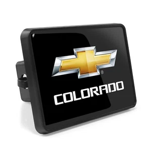 Chevrolet Colorado UV Graphic Black Metal Plate on ABS Plastic Tow Hitch Cover - Picture 1 of 5
