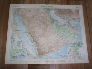 1959 VINTAGE MAP OF SAUDI ARABIA UNITED ARAB EMIRATES QATAR / SCALE 1:5,000,000 - Picture 1 of 20