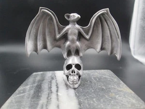 rare vampire bat on skull ratrod hotrod car hood ornament - Picture 1 of 5