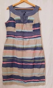 Maine Summer Tea Dress Sleeveless Abstract Print Cotton UK 16 - Picture 1 of 12
