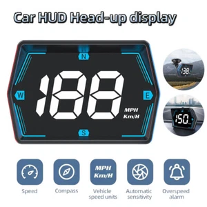 Universal Car Digital Speedometer GPS HUD Head Up Display MPH Overspeed Alarm US - Picture 1 of 12